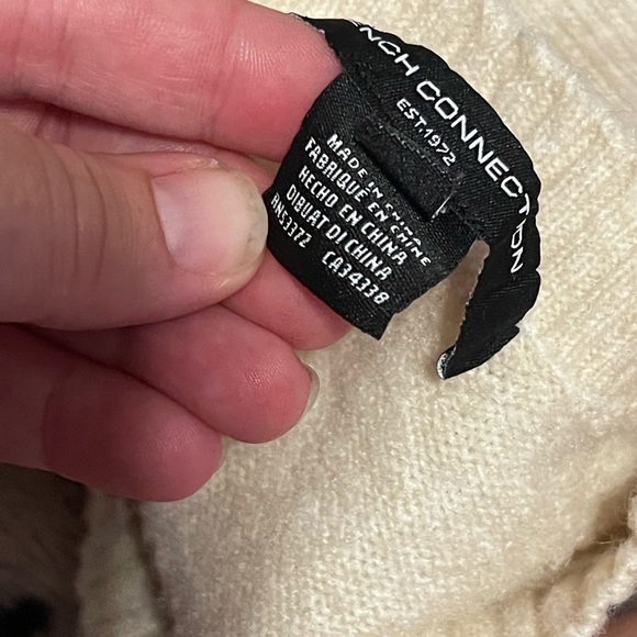 French connection light oatmeal Kesia Crew Neck Cropped Sweater - Picture 5 of 9